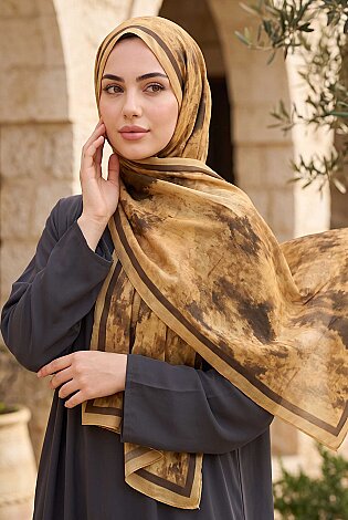 Batik Desen Şal Serisi Camel