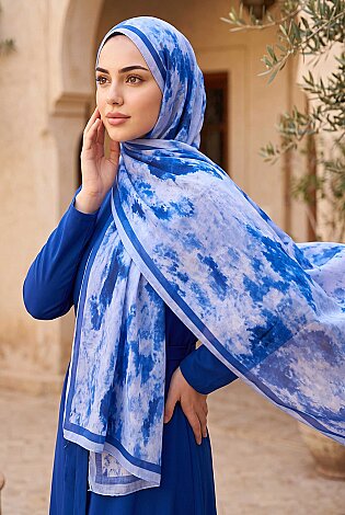 Batik Desen Şal Serisi İndigo