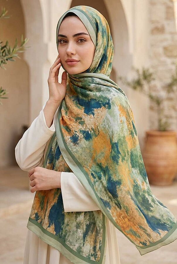 Batik Desen Şal Serisi Mint