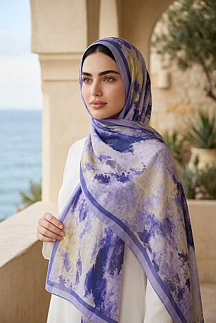 Batik Desen Şal Serisi Mor