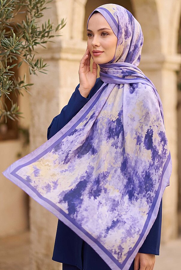 Batik Desen Şal Serisi Mor