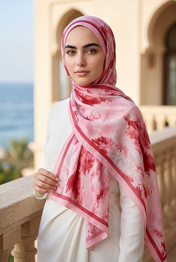 Batik Desen Şal Serisi Pembe