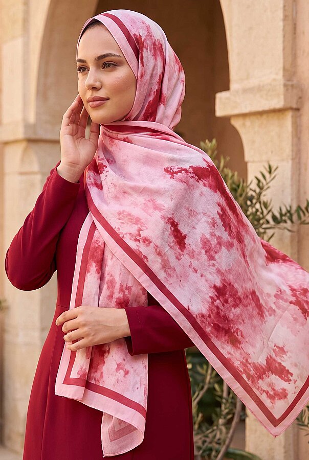 Batik Desen Şal Serisi Pembe