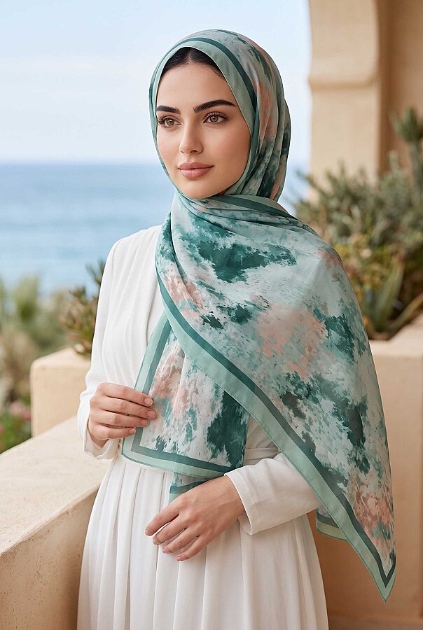 Batik Desen Şal Serisi Petrol