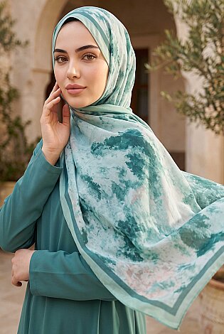 Batik Desen Şal Serisi Petrol