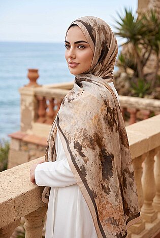 Batik Desen Şal Serisi Pudra
