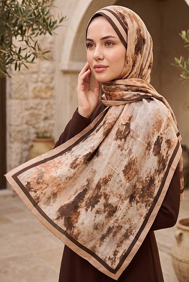 Batik Desen Şal Serisi Pudra