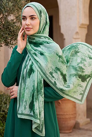 Batik Desen Şal Serisi Yeşil