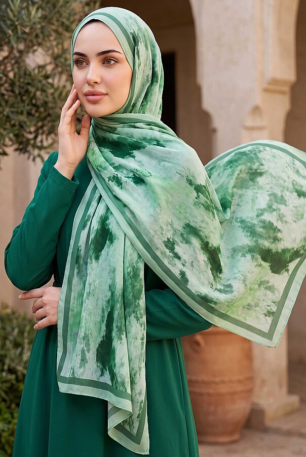 Batik Desen Şal Serisi Yeşil