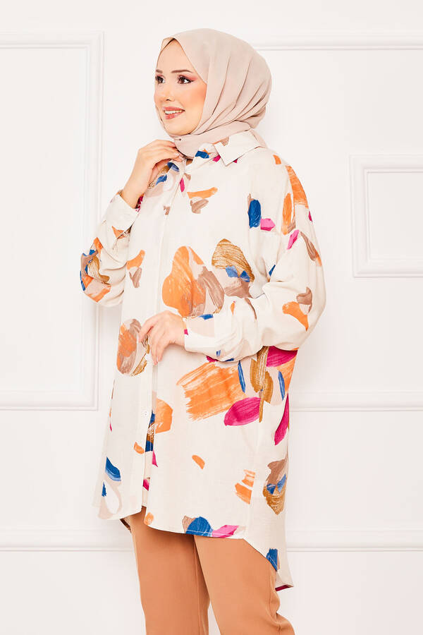 Plo - Batik Desen Viskon Tunik Bej (1)