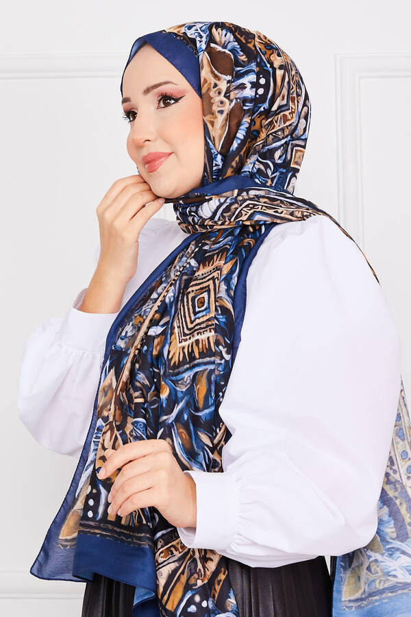 Msc - Batik Desenli Tesettür Şal -10 (1)