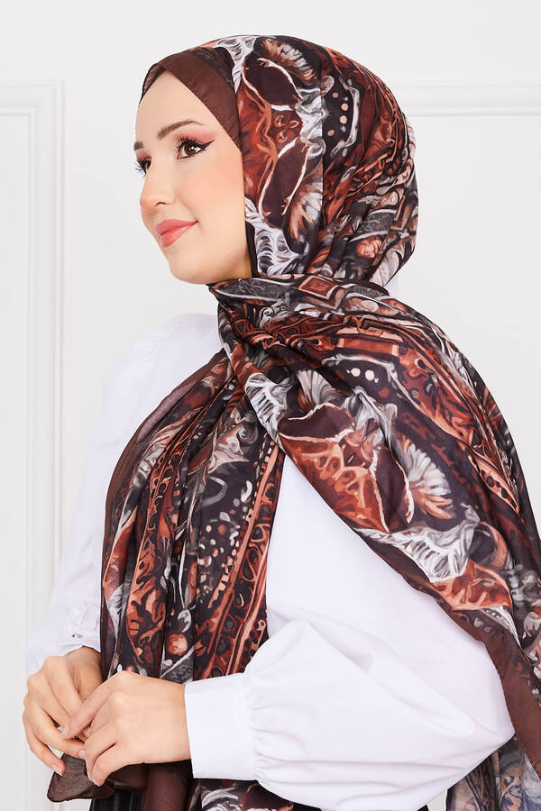 Msc - Batik Desenli Tesettür Şal -15 (1)