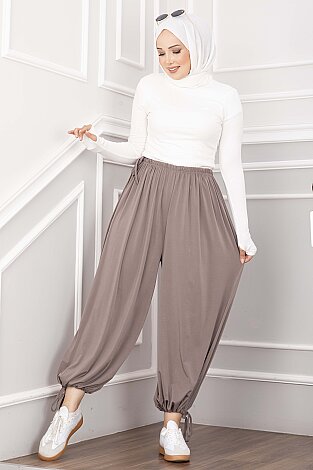 Bel Ve Paça Ayarlanabilir Şalvar Pantolon Gülkurusu - 3
