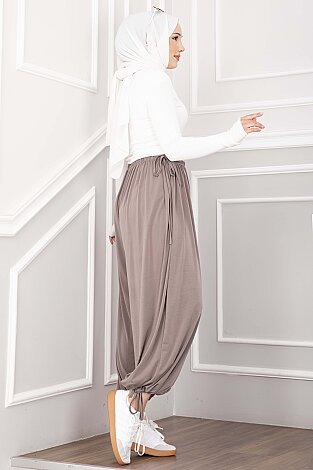 Bel Ve Paça Ayarlanabilir Şalvar Pantolon Gülkurusu - 5