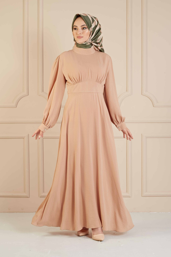 Belden Oturtmalı Elbise 100MD1645 Camel Belden Oturtmalı Elbise 100MD1645 Camel