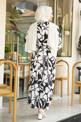 Beli Kuşaklı Çingene Elbise 100MD-12483-5 - Thumbnail