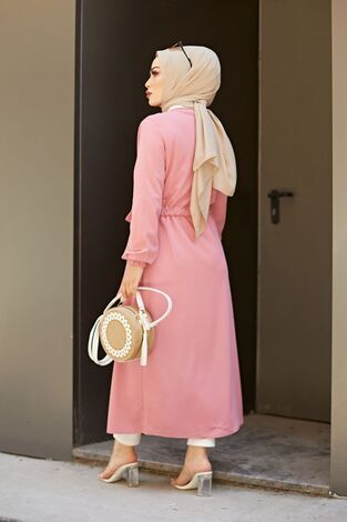 Beli Kuşaklı Kimono 5587 Pudra - Thumbnail