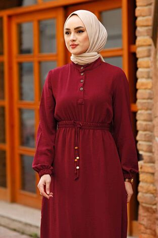 Beli Lastikli Aerobin Elbise 190E-2436 Bordo - Thumbnail