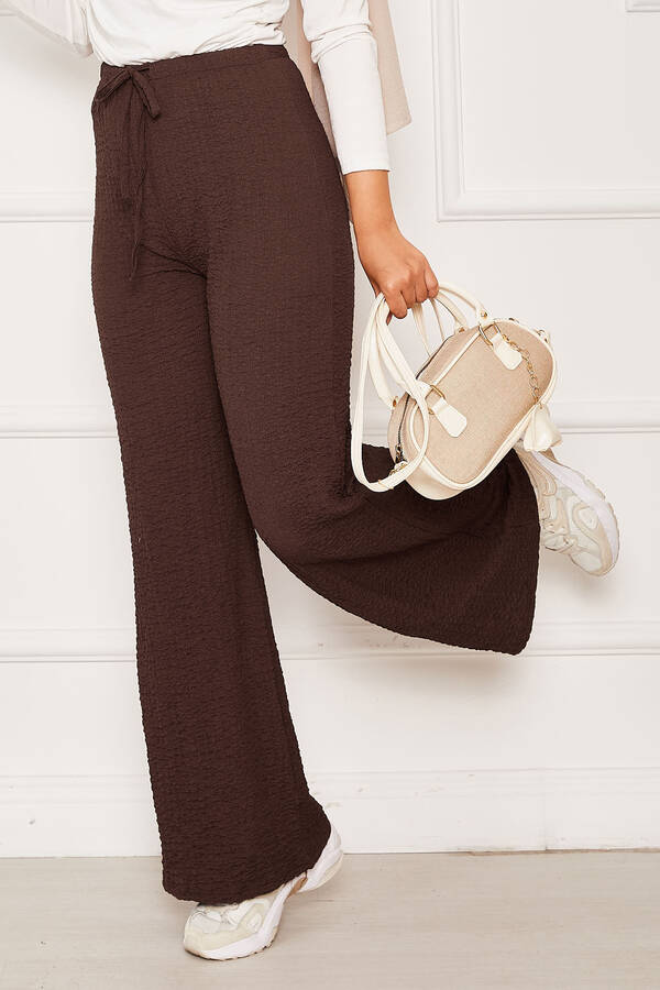 Kç - Beli Lastikli Bubble Pantolon Kahve (1) Kç - Beli Lastikli Bubble Pantolon Kahve (1)