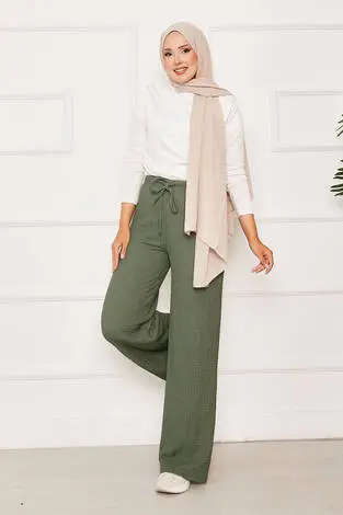 Beli Lastikli Bubble Pantolon Mint - Thumbnail