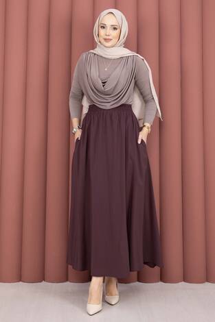 Beli Lastikli Cepli Tensel Etek Bordo - Thumbnail