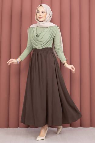 Beli Lastikli Cepli Tensel Etek Kahve - Thumbnail