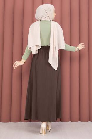 Beli Lastikli Cepli Tensel Etek Kahve - Thumbnail