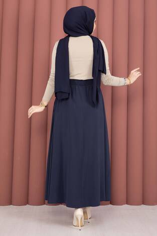 Beli Lastikli Cepli Tensel Etek Lacivert - Thumbnail