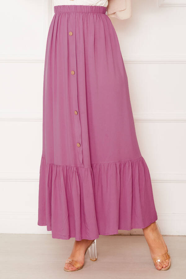 Zmr - Beli Lastikli Düğme Detaylı Tesettür Etek Gülkurusu (1) Zmr - Beli Lastikli Düğme Detaylı Tesettür Etek Gülkurusu (1)