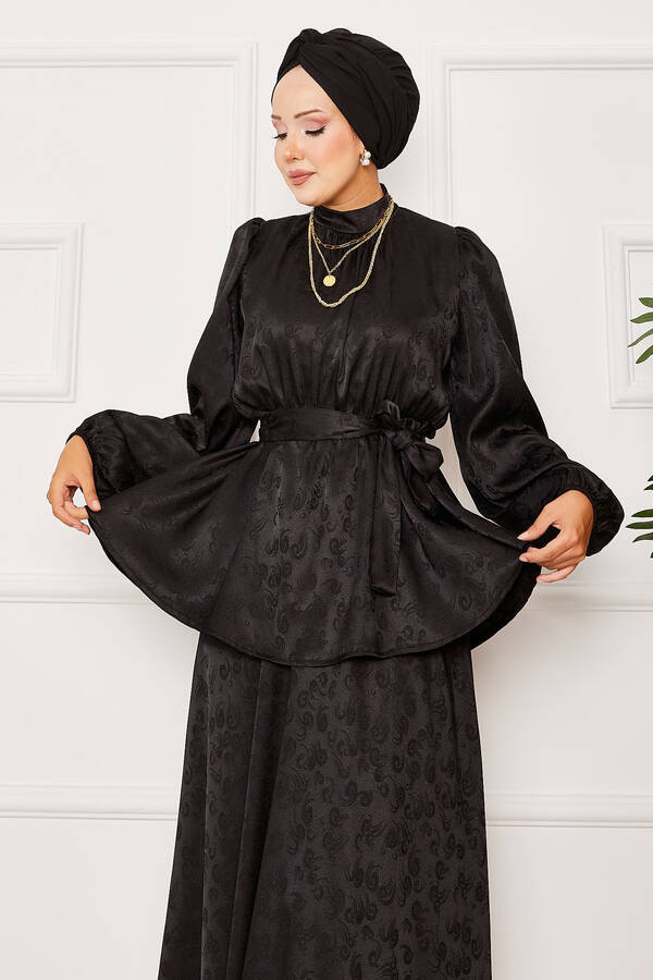 MD - Beli Lastikli Seyyar Kuşaklı Jakar İkili Takım Siyah (1) MD - Beli Lastikli Seyyar Kuşaklı Jakar İkili Takım Siyah (1)