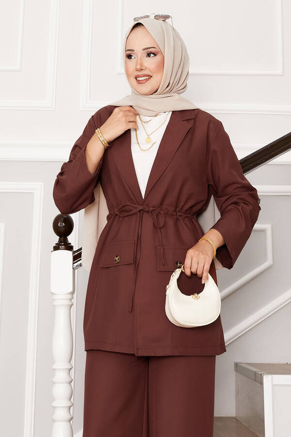 Nz - Beli Tünelli Kolları Katlanabilir Ceket Takım Kahve (1) Nz - Beli Tünelli Kolları Katlanabilir Ceket Takım Kahve (1)