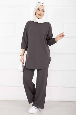 Bisiklet Yaka Basic Oyşo İkili Takım Füme