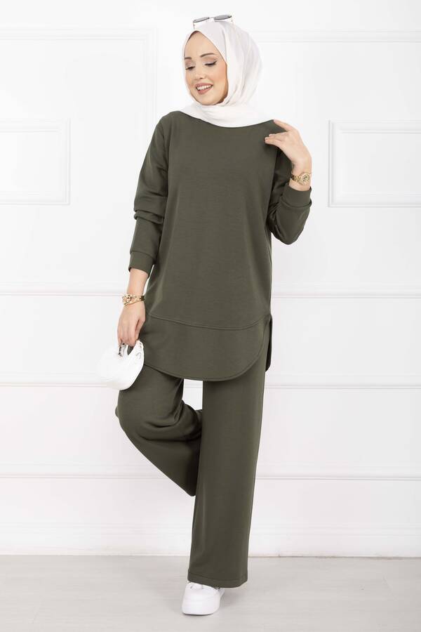 Gly - Bisiklet Yaka Basic Oyşo İkili Takım Haki