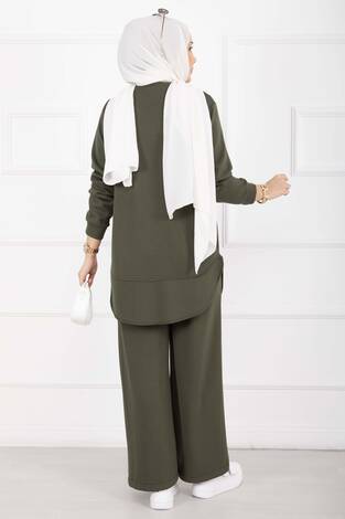 Bisiklet Yaka Basic Oyşo İkili Takım Haki - Thumbnail