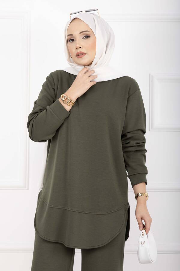 Gly - Bisiklet Yaka Basic Oyşo İkili Takım Haki (1)