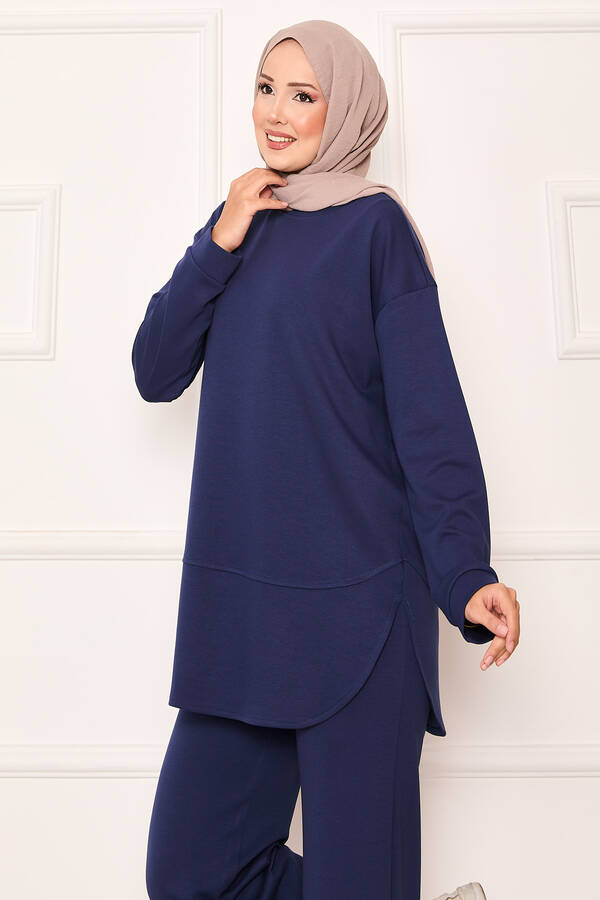 Gly - Bisiklet Yaka Basic Oyşo İkili Takım Lacivert (1)