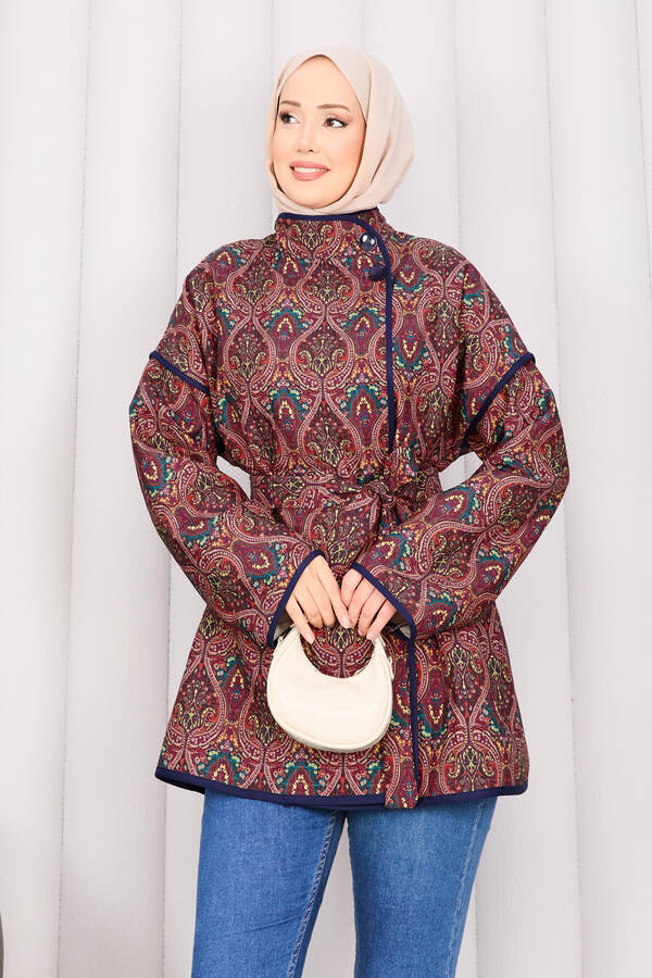 MD - Biyeli Etnik Desen Kapitone Ceket -21 (1)