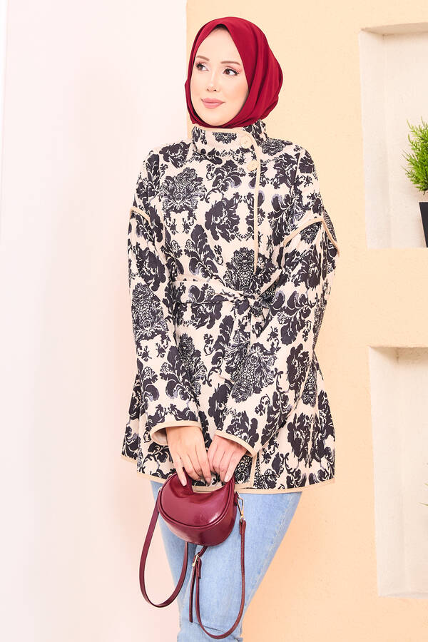 MD - Biyeli Etnik Desen Kapitone Ceket -9 (1)