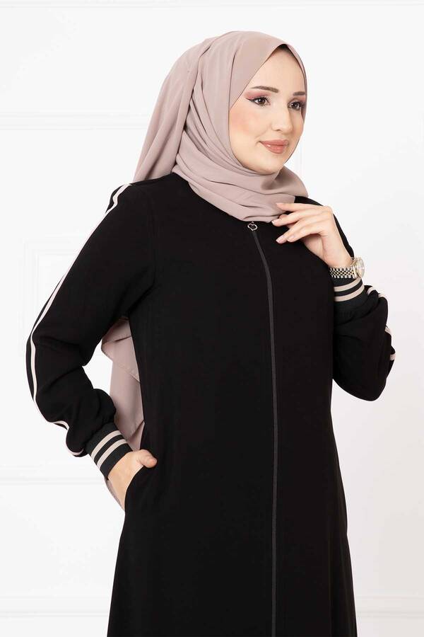 Oc - Biyeli Kolları Ribanalı Ferace Siyah (1)