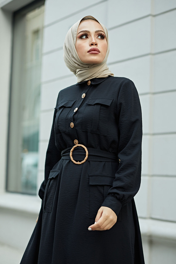  - Blood Elbise 7663-1 Siyah (1)