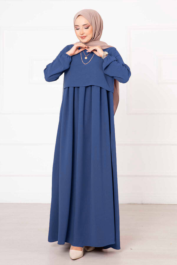 Bolero Görünümlü Elbise İndigo - 3