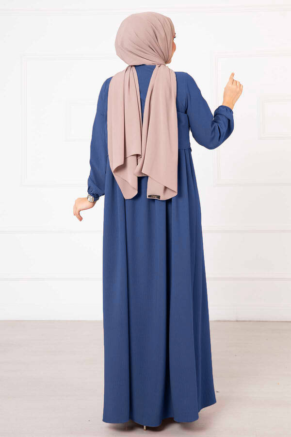 Bolero Görünümlü Elbise İndigo - 4