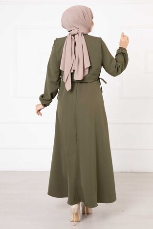 Bolerolu Elbise Takım Haki - Thumbnail