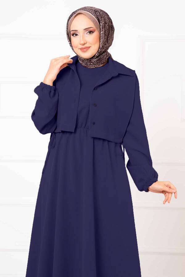 MD - Bolerolu Tesettür Elbise Takım Açık Lacivert (1) MD - Bolerolu Tesettür Elbise Takım Açık Lacivert (1)