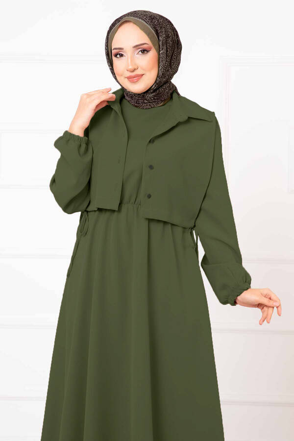 MD - Bolerolu Tesettür Elbise Takım Yeşil (1) MD - Bolerolu Tesettür Elbise Takım Yeşil (1)