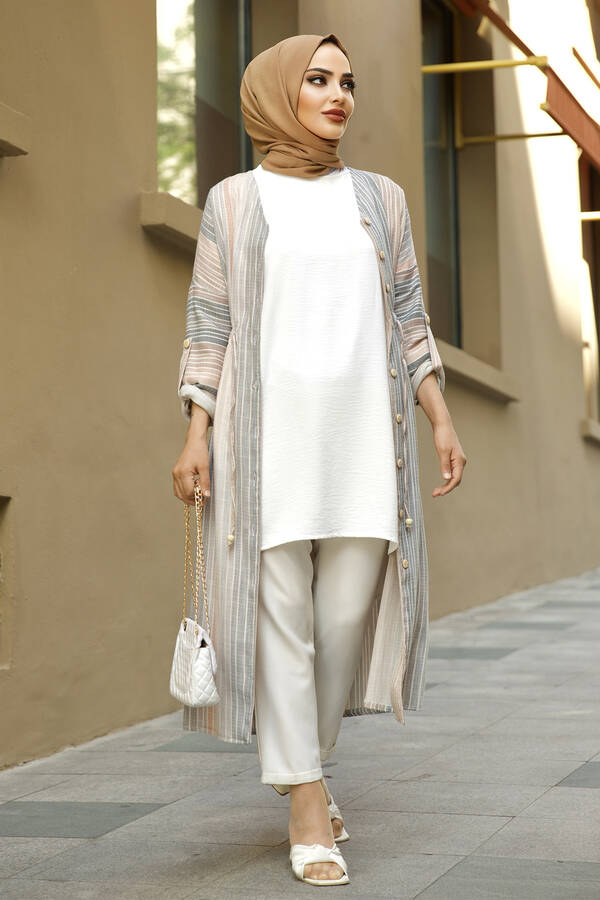 E - Boydan Düğmeli Kimono -5 (1)