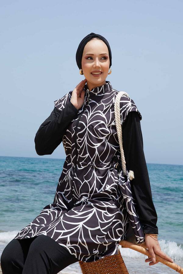 MD - Boydan Fermuarlı Beli Ayarlanabilir Tesettür Mayo -133 (1) MD - Boydan Fermuarlı Beli Ayarlanabilir Tesettür Mayo -133 (1)