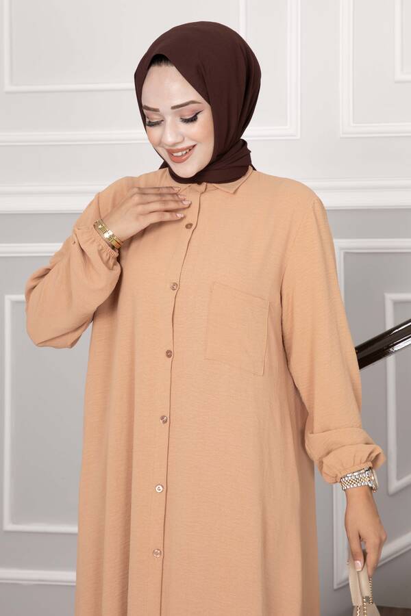 Hl - Boydan Tunik İkili Takım Camel (1)
