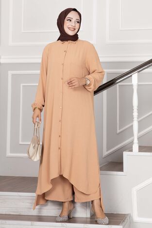 Boydan Tunik İkili Takım Camel - Thumbnail
