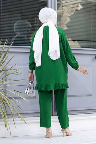 Bürümcük Tesettür İkili Takım Zümrüt - Thumbnail